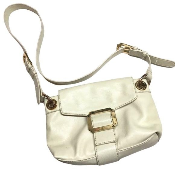 Monet Handbags - MONET Shoulder Bag Gold Hardware Cream Vegan Leather Beige Envelope Purse Size M